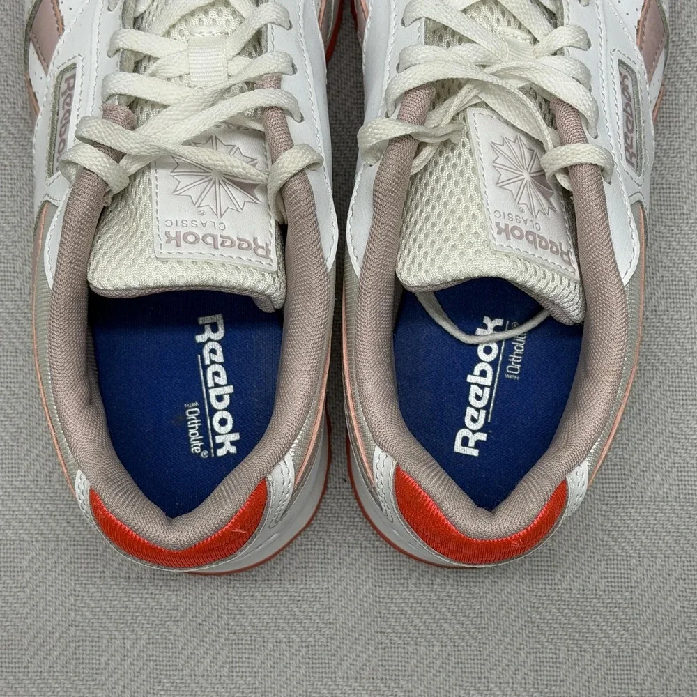 Reebok Classic Shoes Womens Size 8 White Pink‎ Red Ortholite Sneakers EG0897 - Picture 4 of 9